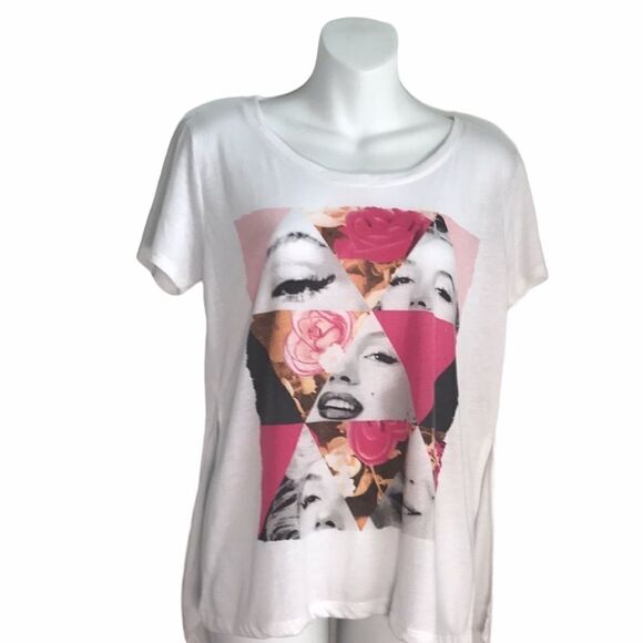 Marilyn Monroe Graphic Tee White Short Sleeve - Picture 12 of 12